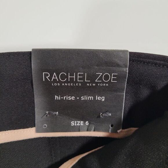 Rachel Zoe New York Pants Women's 6 Black Los Angeles High Rise Slim Leg Pockets - Picture 9 of 10